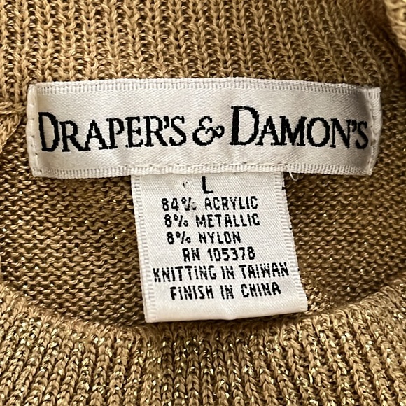 Draper's & Damon's Shimmer Mock Neck Blouse Shimmer Size Large - Picture 10 of 15